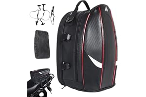 Acunny Motorcycle Seat Bag, Motorcycle Tank Bag, Expandable Motorcycle Back Seat Backpack – Motorcycle Saddle Bag, Motorcycle Saddle Bag, Weekend Travel