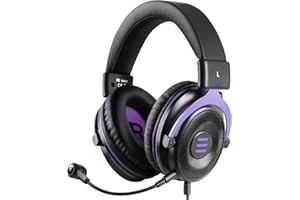 EKSA Cuffie da gioco cablate E900 con microfono staccabile con cancellazione del rumore, cuffie da gioco con driver da 50 mm, audio surround stereo da 3,5 mm, cuffie da gioco per PC per PS4, PS5, Xbox