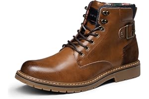 Bruno Marc Męskie buty motocyklowe, sznurowane, klasyczne buty Chukka Boots Biker, buty rekreacyjne, brązowy, 44 EU