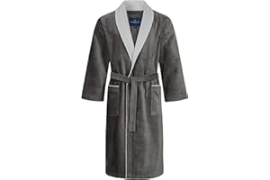 Morgenstern Bademantel Herren 100% Baumwolle Frottee Velours Saunamantel Kimono Lang für Sauna Spa Reha Pool Wellness - Oeko Tex