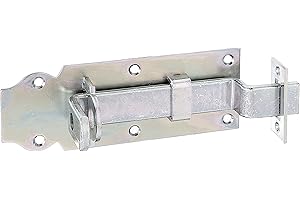 Alberts 117047 Schlossriegel | gekröpft, mit flachem Griff und befestigtem Schließblech | galvanisch verzinkt, dickschichtpassiviert | Platte 140 x 52 mm