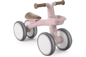 KIKKA BOO KikkaBoo Bicicleta Sin Pedales ZIPI, Correpasillos Bebé 1 Año, Bicicleta Equilibrio, Bici Bebé con Canasta, Ajustable, Juguete para Niños, Regalo Bebé, Rosa