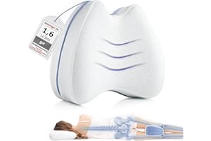 ‎THIRD OF LIFE Kniekissen für Seitenschläfer, Orthopädisches Bein-Kissen für eine optimale Schlafhaltung, Ergonomisches Lagerungskissen aus viscoelastischem Memory Schaum, atmungsaktiver & waschbarer Bezug 23,5x9,5