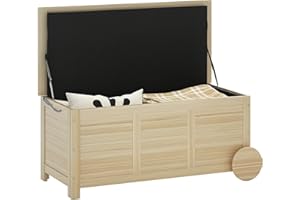 Outsunny Baule da Esterno da 185L con 2 Ruote, Cassapanca Contenitore da Esterno in Legno di Abete, Corde in Canapa, Cerniere Metalliche, Telo Protettivo Interno, 110x50x50 cm, Color Legno