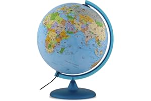 Tecnodidattica Babylon Globe for children | with animals and landmarks |Illuminated and revolving | Updated cartography in English | Graduated meridian | 12"/30cm Diameter