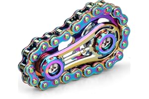 ANZMTOSN Cool Fidget Chain Fidget Spinners For Kids Adults, Metal Handheld Gadget Kinetic Desk Toy Finger Hand Spinner Fingertip Gyro, Hand Rollor Bike Chain