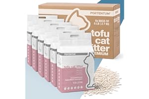 PORTENTUM Arena de Tofu para Gatos sin Perfume – 16,2 kg de Arena aglomerante para Gatos con Control de olores y fácil Limpieza – Pellets Vegetales Que no se pegan y Mantienen el arenero Limpio