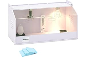 Wiesenfield Chick Breeding Box up to 36 °C 78 x 40 x 42 cm Heat and Light Adjustable Including Drinking Bowl Hygiene Mats Bulb Thermal and Hygrometer Surface Breeding Box Chick