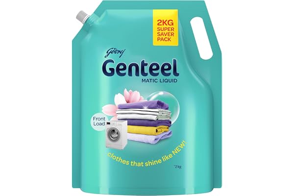 Genteel Matic Liquid Detergent Refill Pouch for Front load Washing - 2kg No Soda Formula with Added Fabric Conditioner