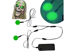Ygmylandbb Electroluminescent Panels, EL Panels Light, Round Neon Eyes Decorative el Illumination Glowing Eyes for Cosplay Helmet DIY or Halloween Christmas Decoration (30mm, Green)