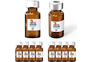 Flaconcini sterili vuoti con porta di iniezione autorigenerante, con tappo in alluminio, confezione sterile ZHANXUBIO (10,3 ml, ambra)