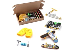 FALAFOTY Set di Skateboard da Dita Mini Giocattolo da Dita con Mini Skateboard Pattini Monopattino da Dita Pantaloni da Dita Regalo Creativo per Bambini Adulti Skateboarder