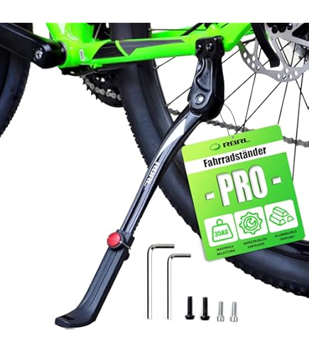 Béquille Arrière Ursus King Mini 40 Mm - Support Vélo Enfant 16-24 Pouces - Noir Aluminium
