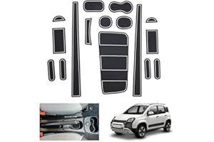 GAFAT Compatibile con Fiat Panda City Cross/Hybrid 2021-2024 2025 Tappetini Antiscivolo Gomma, Panda Cross 2023 Tappetini Console Centrale, Cuciture della Porta, Panda Accessori [Non per 4X4](Bianco)