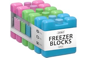 ZENO Freezer Blocks 6 Pack | Reusable Ice Pack | Ice Blocks for Cool Bags, Lunch Box, Travel, Picnic | Maintains Cold Temperature for Hours | Freezer Block for Food & Drink | Leakproof | Ultra Durable