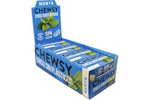 Chewsy - Chicles de Menta Sin Azúcar - Pack de 12 Unidades de 15 g - Ayuda a Proteger tus Dientes - No Contiene Plástico, Edulcorantes y Aromas Artificiales - Chicles Naturales