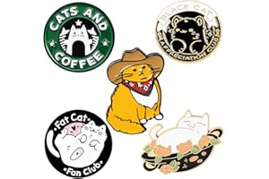 Fsmiling Enamel Lapel Pins Set,Cute Black Cat Enamel Pins for Backpacks,Alloy Cat Enamel Brooch Pins for Jackets Hats Decoration