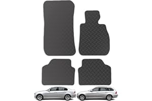 Carsio Car Mats 4pc Set For BMW 3 Series E90 E91 Tailored Fit Rubber Floor Mat Complete Accessory Black Custom Fitted - Anti-Slip Backing, Heavy Duty & Waterproof
