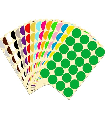Lot De 480 Gommettes Rondes 50 Mm - 20 Couleurs Vives Autocollantes, Gommettes Enfants École Bureau Créatif