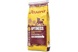 JOSERA Optiness (1 x 15 kg) | Hundefutter mit eiweißreduzierter Rezeptur ohne Mais | Super Premium Trockenfutter für ausgewachsene Hunde | 1er Pack