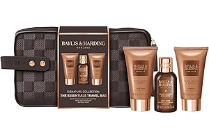 Baylis & Harding Black Pepper & Ginseng Men's The Essentials Travel Wash Bag Gift Set - Vegan Friendly