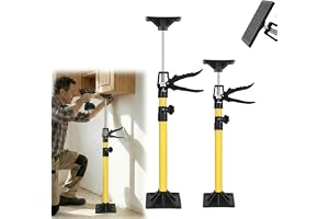 2 stycken teleskop takstöd: monteringsstöd teleskopstöd 50–115 cm höjdjusterbart enhandsstöd dörrspännare tång 50 kg för att