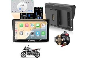 Carpuride W702BS Pro Motorcykel Carplay skärm med Wonder Wheel för BMW | Trådlös CarPlay och Android Auto, 7 tum vattentät pekskärm, dubbel Bluetooth, intercom-funktion, läsdata.