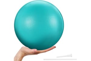 Pure Health 23cm / 9 Inch Soft Pilates Exercise Gym Ball – Perfect for Yoga Exercise Physiotherapy Core Training strength, balance & stability Inflatable Straw for Easy Inflation