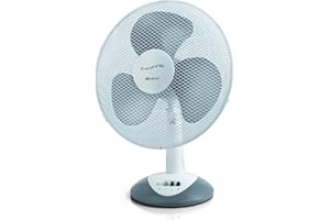 Ariete 847 Ventilatore da Tavolo, 3 velocità, Elica a 3 Pale, Funzione Oscillazione e Inclinazione, 40 W, Plastica, Bianco