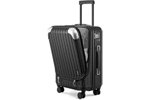 LEVEL8 Maleta de Cabina ABS+PC Equipaje de Mano Trolley Rígido Ligero Maletas de Viaje con 4 Ruedas Dobles Giratorias 360º y Candado TSA, 55x37x24CM, 36L, Negro