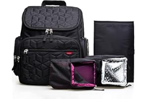 Bebamour mochila para pañales con cambiador, mochila impermeable para pañales para mamá y papá, bolsa para pañales para bebés, mochila para pañales con gancho para cochecito