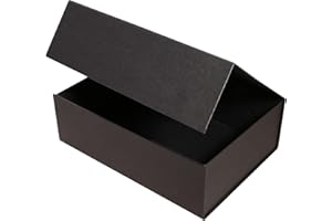 JAZLAX Luxury Gift Box for Presents, Black x1 Magnetic Gift Boxes - Size 28x20x9cm, Folding Gift Box for Birthday Wedding Anniversary Valentines etc (Black - 1 Box)