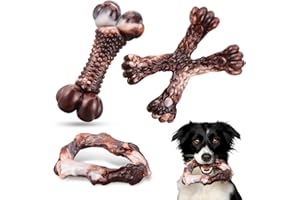 CHEWSSOR Paquete de 3 juguetes masticables para perros para masticadores agresivos, juguete indestructible para perros de raza grande, juguetes masticadores agresivos de nailon duradero para perros