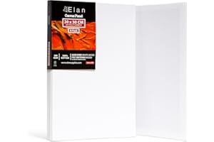 Elan Tela per Dipingere 20x30, Set di 8 Pannelli in Tela in Cotone 100%, Cartone Telato, Tele Pittura per Acrilica e Olio, Tele per Dipingere Bambini