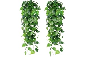 SOMYTING 2 Pezzi Piante Pendenti Artificiali Finte Edera a Foglie Verdi,Artificiali Foglie di Appese, Edera Finta Che Appende Ghirlande Verdi Edera Artificiali Rampicanti per Decorazioni Muro
