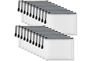 ‎COWORK-UP COWORK-UP 20 Stück Dokumententasche A6 mit Reißverschluss, 160x130 mm Kleine Taschen Kunststoffbeutel Reißverschlusstasche für Puzzles Spiele und Kosmetika Aufbewahrung