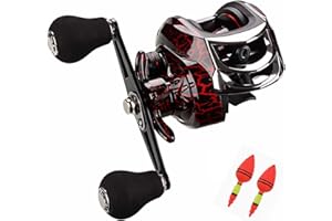 BNTTEAM Mulinello da pesca per baitcasting, mulinello da pesca dal design compatto da 7,65 once, sistema di frenatura magnetica a 8 livelli, 18 + 1BB, rapporto di trasmissione 7.2: 1, mano sinistra / destra