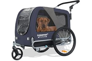 ‎TIGGO DOGGYHUT® Premium Large 2 in 1 Hunde fahrradanhänger & Hundebuggy Jogger Hundeanhänger groß ca. 270 Liter Volumen für mittelgroße und große Hunde bis 35 kg