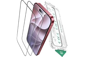 UGREEN for iPhone 17 Pro Max Screen Protector Auto-align Install 2 Pack | Auto-align Dust-free Install, Full Coverage, Military Grade Drop Protection, Ultra HD Clear, Case Friendly, 9H Anti-scratch