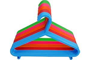 KAPCO Kids Hangers (50 Pack, Multicolour) Durable Strong Non-Slip Plastic Hangers with Coat Trouser Bar & Hooks for Wardrobe Storage, Baby Nursery, Children Clothes Organiser, Space Saving Solution