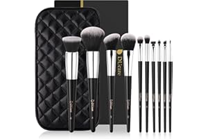 DUcare Makeup Brush Set 10Pcs Professional Makeup Brushes with Case Women Gift Premium Synthetic Kabuki Foundation Blending Brush Face Powder Blush Concealers Eye Shadows with Bag