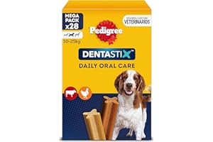 Pedigree Dentastix Snack Dental para la Higiene Oral de Perros Medianos (4 paquetes de 28ud)
