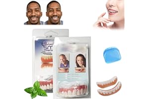 NNBWLMAEE Fivfivgo Soft Denture Reline Kit, Vumela Soft Denture Reline Kit, Fivfivgo Dentures, Denture Silicone Reline Kit, Snap On Soft Denture Reliner Kit for Upper and Lower Denture (2Sets)