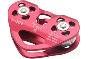 Latinaric Doppelte Seilrolle Pulley Umlenkrolle Tandemrolle Rot Herzform für Seilbahn Klettersteige