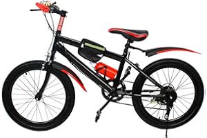 AOHUADA Vélo de ville 20″ enfant pour garçon avec doubles freins à disque, en acier au carbone - Rouge