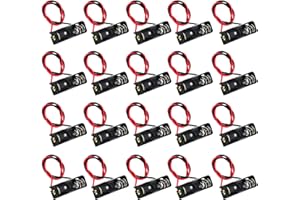 AEDIKO 20pcs A23 Battery Holder 23A Battery Holder with Leads 12V Battery Holder Spring Clip Case Black Plastic Housing