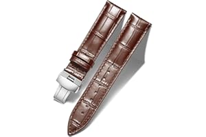 BINLUN Leather Watch Bands Replacement Alligator Pattern Watch Strap for Men Women with Silver/Gold/Rose Gold Butterfly Deployment Buckle 12mm 13mm 14mm 16mm 17mm 18mm 19mm 20mm 21mm 22mm 23mm 24mm
