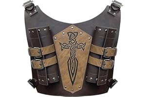 HiiFeuer Medieval de cuero de imitación en relieve Doble Espalda Espada Rana, ajustable Renacimiento Caballero Mercenario Espada Funda