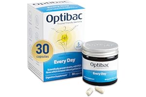 OPTIBAC PROBIOTICS Für Jeden Tag | 5 Mrd Bakterienkulturen | Natürliches Nahrungsergänzungsmittel | Tägliche Einnahme Empfohlen | Lactobacillus Acidophilus & Bifidobacterium, 30 Kapseln