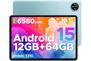 DOOGEE Tab A9 Tablet 10 Pulgadas, Tablet Andriod 15, 6580mAh, 12GB RAM+ 64GB ROM, Cámara Principal 8MP, Tableta para Niños Altavoces Duales, Tablets Infantil Bluetooth 5.0, OTG, Jack 3.5mm, Face ID